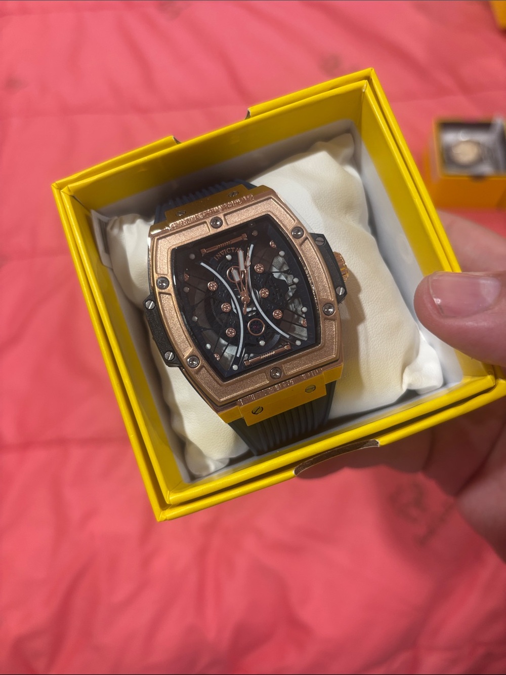 Men's Rose Gold and Black Sport Watch - Invicta